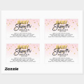 Roze gouden Baby showers kaars Votive Favor Labels (Vel)