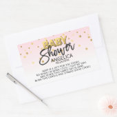 Roze gouden Baby showers kaars Votive Favor Labels (Envelop)