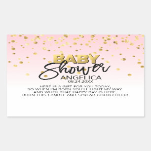 Roze gouden Baby showers kaars Votive Favor Labels