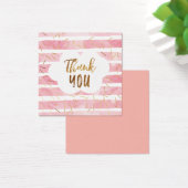 Roze & Gouden Baby Sprinkle Dank u Labels Vierkante Visitekaartjes (Bureau)