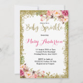 Roze Gouden Baby Sprinkle Uitnodigingen (Voorkant)