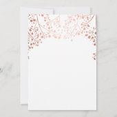 Roze Gouden Baby's Breath Bloemachtige Trouwverjaa Kaart (Achterkant)
