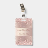Roze Gouden Badge-sjabloon met aangepaste naamteks Badge (Achterkant met clip)
