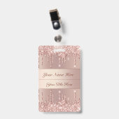 Roze Gouden Badge-sjabloon met aangepaste naamteks Badge (Voorzijde met clip)