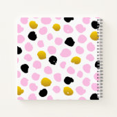 Roze Gouden Ballerina Ballet Meisjes Dans Monogram Notitieboek (Achterkant)