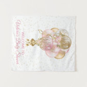 Roze gouden ballon Baby shower banner achtergrond Wandkleed (Voorkant (horizontaal))