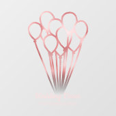 Roze gouden ballon evenementenplanner raamsticker (Vel)