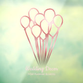 Roze gouden ballon evenementenplanner raamsticker (Vel 3)