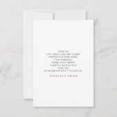 Roze gouden ballon groen Baby shower dank u Bedankkaart (Achterkant)