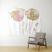 Roze Gouden Ballon Meisje Baby Shower Achterwand Wandkleed (In Situ (horizontaal))