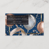 Roze Gouden Ballonnen Donkerblauwe Feest Evenement Visitekaartje (Achterkant)