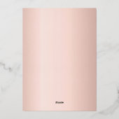 Roze gouden ballonnen luxe verjaardag folie uitnodiging (Achterkant)