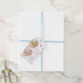 Roze gouden ballonnen vlinder Baby shower Cadeaulabel (Met Touw)