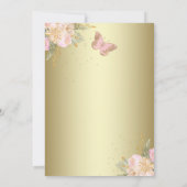 Roze gouden ballonnen vlinder Baby shower Kaart (Achterkant)