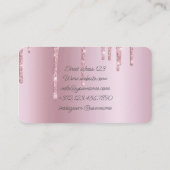 Roze Gouden Ballonnen Wit Echt Gouden Folie Visitekaartje (Achterkant)