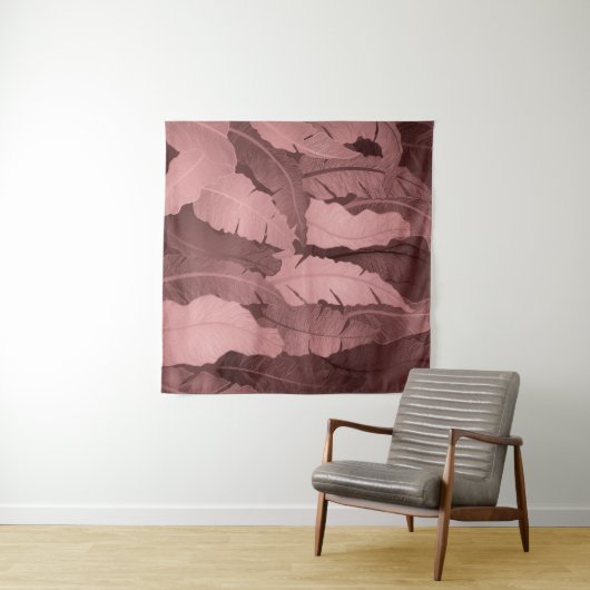 Roze gouden bananenbladeren: luxe wandkleed (In Situ (horizontaal))