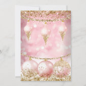 roze gouden Bauble kerstfeest Kaart (Achterkant)