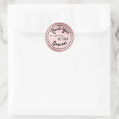 Roze Gouden Bedankt Sticker Vel (Tas)