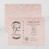 Roze Gouden Bedankt Voor Winkelen Kortingkaart (Voorkant / Achterkant)