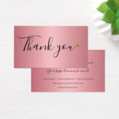 Roze Gouden Bedankt Voor Winkelen Kortingkaart Visitekaartje (Bureau)