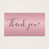 Roze Gouden Bedankt Voor Winkelen Kortingkaart Visitekaartje (Voorkant)