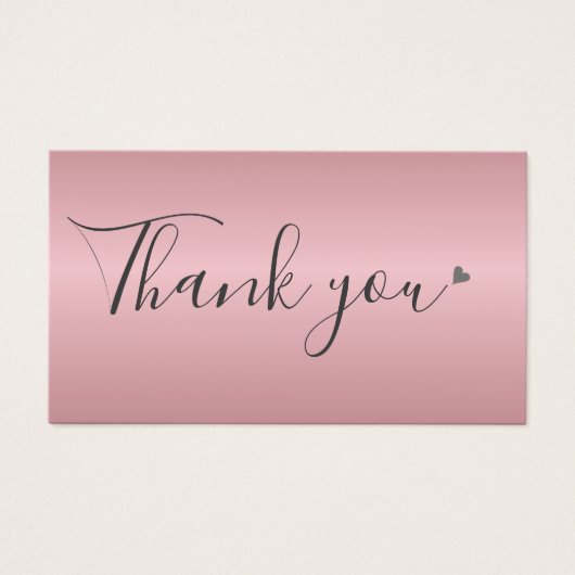 Roze Gouden Bedankt Voor Winkelen Kortingkaart Visitekaartje (Voorkant)