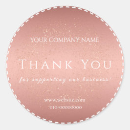 Roze Gouden Bedankt Welkom Gefeliciteerd Ronde Sticker