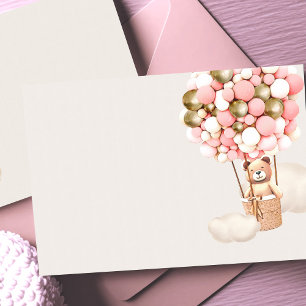 Roze gouden Beren ballonnen lege behuizing Kaart