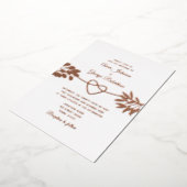 Roze Gouden Blad Bruiloft Folie Uitnodiging (Gedraaid)