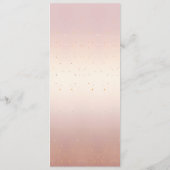 Roze Gouden Bladeren Bloemen Bruiloft Menu (Achterkant)