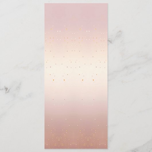 Roze Gouden Bladeren Bloemen Bruiloft Menu (Achterkant)