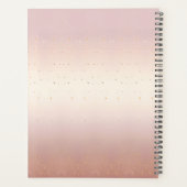 Roze Gouden Bladeren Bloemen Bruiloft Planner (Achterkant)