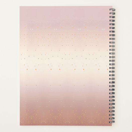 Roze Gouden Bladeren Bloemen Bruiloft Planner (Achterkant)