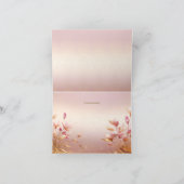 Roze gouden bladeren bloemenbedankje bedankkaart (Binnen)