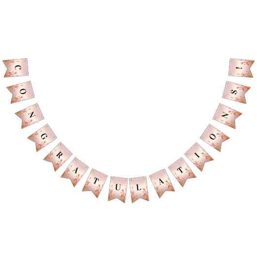 Roze gouden bladeren bloemenbunting vlag vlaggetjes (Alle)