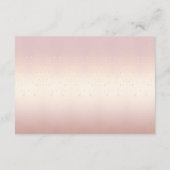 Roze gouden bladeren bloemendetail informatiekaartje (Achterkant)