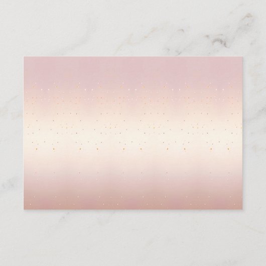 Roze gouden bladeren bloemendetail informatiekaartje (Achterkant)