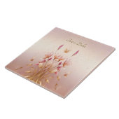 Roze gouden bladeren bloemenkeramische Tegel Tegeltje (Zijkant)