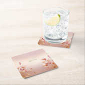 Roze gouden bladeren bloemenpapier Onderzetter (Insitu)