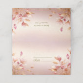 Roze gouden bladeren bloemenplaats kaart plaatskaartje (Buitenkant ongevouwen)