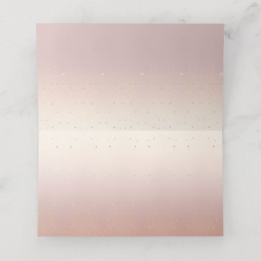 Roze gouden bladeren bloemenplaats kaart plaatskaartje (Binnenkant ongevouwen)