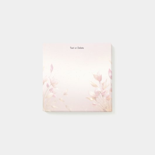 Roze Gouden Bladeren Bloemenpost merkt het op Post-it® Notes (Voorkant)