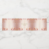 Roze gouden bladeren bloemenwater flesje label waterfles etiket (Enkel label)