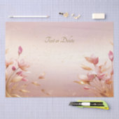 Roze gouden bladeren bloemenweefsel papier (Craft)