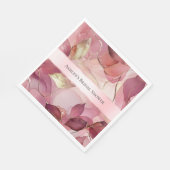 Roze Gouden Bladeren Bruidsdouche Servet (Hoek)