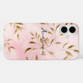 Roze Gouden Bladeren Bruiloft Case-Mate iPhone Case (Achterkant (horizontaal))