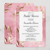 Roze gouden bladeren Vrijgezellenfeest Kaart (Voorkant / Achterkant)