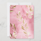 Roze gouden bladeren Vrijgezellenfeest Kaart (Achterkant)