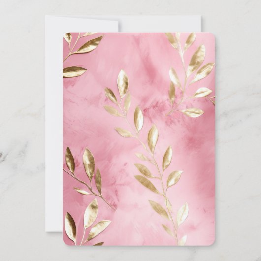 Roze gouden bladeren Vrijgezellenfeest Kaart (Achterkant)