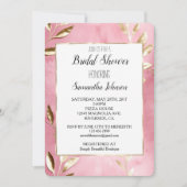 Roze gouden bladeren Vrijgezellenfeest Kaart (Voorkant)